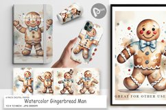 Digital Paper Watercolor Gingerbread Man Product Image 1