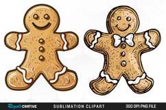 Watercolor Gingerbread Man Fun Clipart Product Image 1