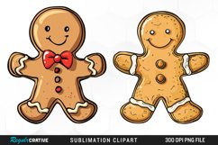 Watercolor Gingerbread Man Fun Clipart Product Image 1