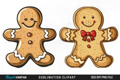 Watercolor Gingerbread Man Fun Clipart Product Image 1