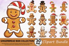 Watercolor Gingerbread Man Clipart Bundle Product Image 1
