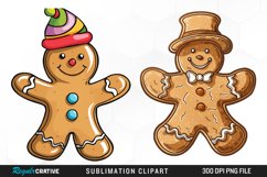 Watercolor Gingerbread Man Clipart Product Image 1