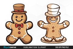 Watercolor Gingerbread Man Exquisite Clipart Product Image 1
