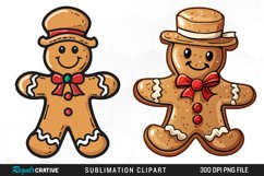 Watercolor Gingerbread Man Exquisite Clipart Product Image 1