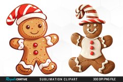 Watercolor Gingerbread Man Clipart Bundle Product Image 4