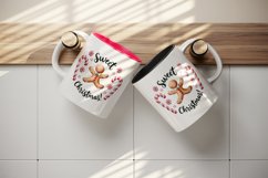 Watercolor gingerbread man dancing candy canes Sweet Christmas quote print 20 oz tumbler skinny mug wrap clipart t-shirt sublimation printable design