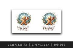 Watercolor gingerbread man gift twinkling lights Joyful Christmas quote print tumbler skinny mug wrap clipart t-shirt sublimation printable design