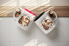 Watercolor gingerbread man hot cacao fireplace Warm Wishes Christmas quote print tumbler skinny mug wrap clipart t-shirt sublimation printable design