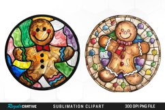 Stained Glass Gingerbread Man Graphics Clipart Product Image 1