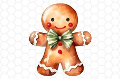 Watercolor Gingerbread Man Sublimation Cliparts