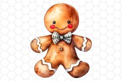 Watercolor Gingerbread Man Sublimation Cliparts