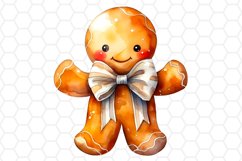 Watercolor Gingerbread Man Sublimation Cliparts