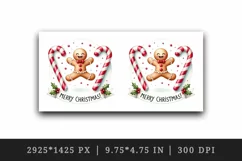Watercolor gingerbread man Sweet Merry Christmas quote New Year winter print tumbler skinny mug wrap clipart t-shirt sublimation printable design