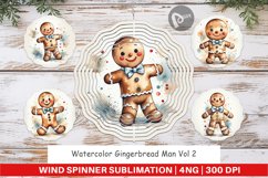 Wind Spinner Watercolor Gingerbread Man Product Image 1