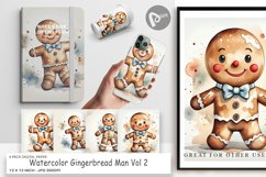 Digital Paper Watercolor Gingerbread Man Product Image 1