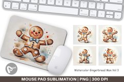 Mouse Pad Watercolor Gingerbread Man Product Image 1