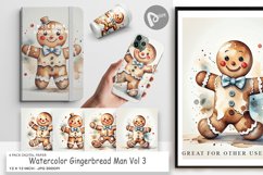 Digital Paper Watercolor Gingerbread Man Product Image 1
