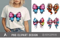 Watercolor Gingham Bows Clipart Product Image 1