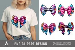 Watercolor Gingham Bows Clipart Product Image 1
