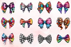 Watercolor Gingham Bows Clipart Bundle Product Image 2