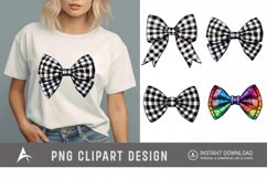 Watercolor Gingham Bows Clipart Product Image 1