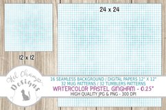 watercolor gingham pastel digital paper sublimation design scrapbooking mugs tumblers 3