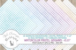 watercolor gingham pastel digital paper sublimation design scrapbooking mugs tumblers 5