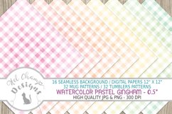 watercolor gingham pastel digital paper sublimation design scrapbooking mugs tumblers 5