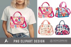 Watercolor Girls Modern beautiful Cute Purse Clipart Product Image 1