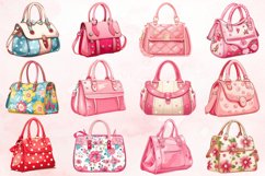Watercolor Girls Modern beautiful Cute Purse Clipart Bundle Product Image 2