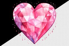 Watercolor glamour pink heart shape sparkle shining diamond love 20 oz tumbler skinny mug wrap clipart t-shirt sublimation printable design