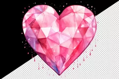 Watercolor glamour pink heart shape sparkle shining diamond love 20 oz tumbler skinny mug wrap clipart t-shirt sublimation printable design