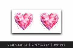 Watercolor glamour pink heart shape sparkle shining diamond love 20 oz tumbler skinny mug wrap clipart t-shirt sublimation printable design