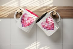Watercolor glamour pink heart shape sparkle shining diamond love 20 oz tumbler skinny mug wrap clipart t-shirt sublimation printable design