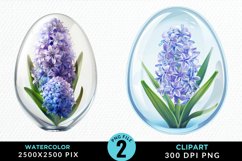 Watercolor Glass Egg With Flower Clipart Bundle Product Image 3
