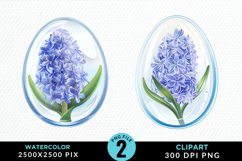 Watercolor Glass Egg With Flower Graphic Clipart Product Image 1