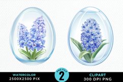 Watercolor Glass Egg With Flower Graphic Clipart Product Image 1