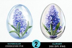 Watercolor Glass Egg With Flower Graphic Clipart Product Image 1