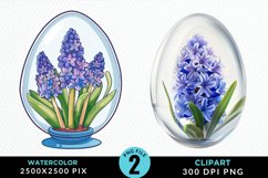 Watercolor Glass Egg With Flower Graphic Clipart Product Image 1