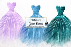 Watercolor Glitter Dress Clipart Product Image 1