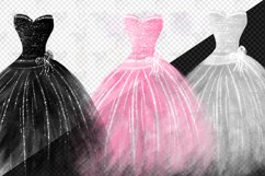 Watercolor Glitter Dress Clipart Product Image 3