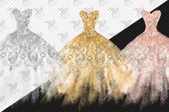 Watercolor Glitter Dress Clipart Product Image 2