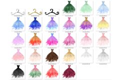 Watercolor Glitter Dress Clipart Product Image 3