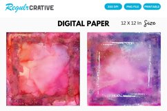 Watercolor Glitter Frame Digital Paper, Frame Background Product Image 1