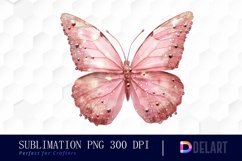 Glitter Pink Butterfly Illustration Clipart Product Image 1