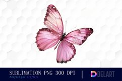 Glitter Pink Butterfly PNG Clipart Product Image 1