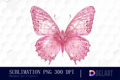 Glitter Pink Butterfly Watercolor Clipart Product Image 1