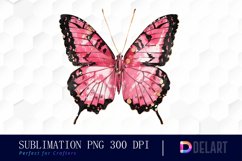 Glitter Pink Butterfly Sublimation PNG Clipart Product Image 1