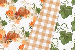 Watercolor Glitter Pumpkins Digital Paper Product Image 2