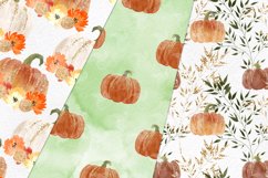 Watercolor Glitter Pumpkins Digital Paper Product Image 4